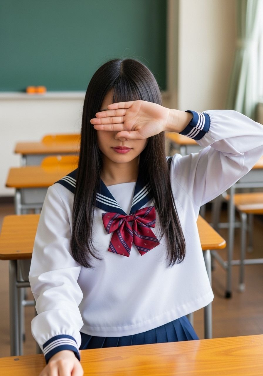 サンプル画像1:イケナイ目隠し制服ガール(AI-AYA) [d_696554]