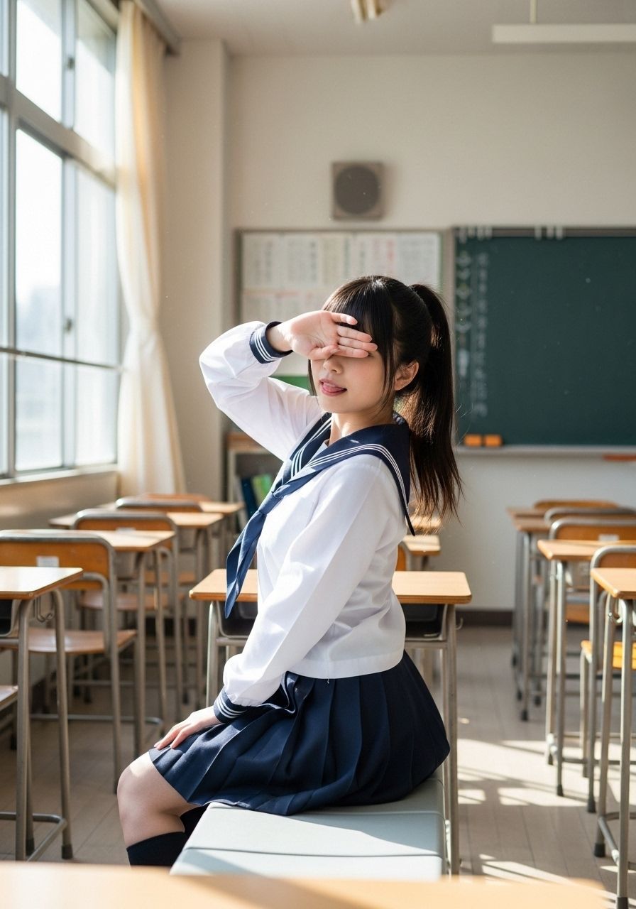 イケナイ目隠し制服ガール 画像2