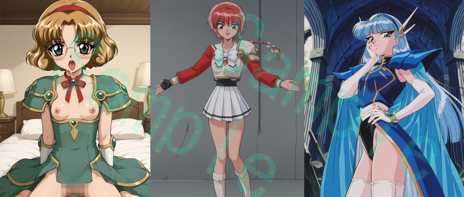 ＜魔法騎士レ〇アース＞ 超高解像度 3人のヒロインの多種多様な性癖！ 服装も同梱。縦型画像集。 性交、フェラ、挿入、パイズリ、 450枚3