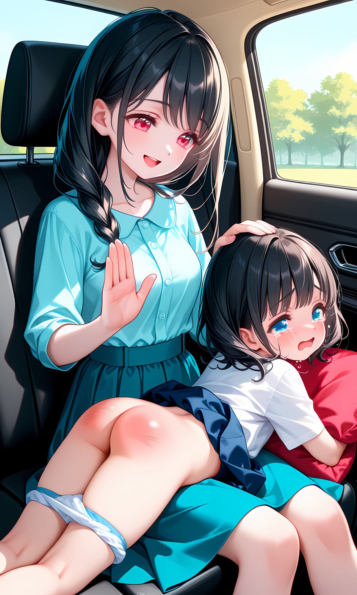 サンプル画像5:母娘お尻叩きイラスト集(funafuna) [d_696859]