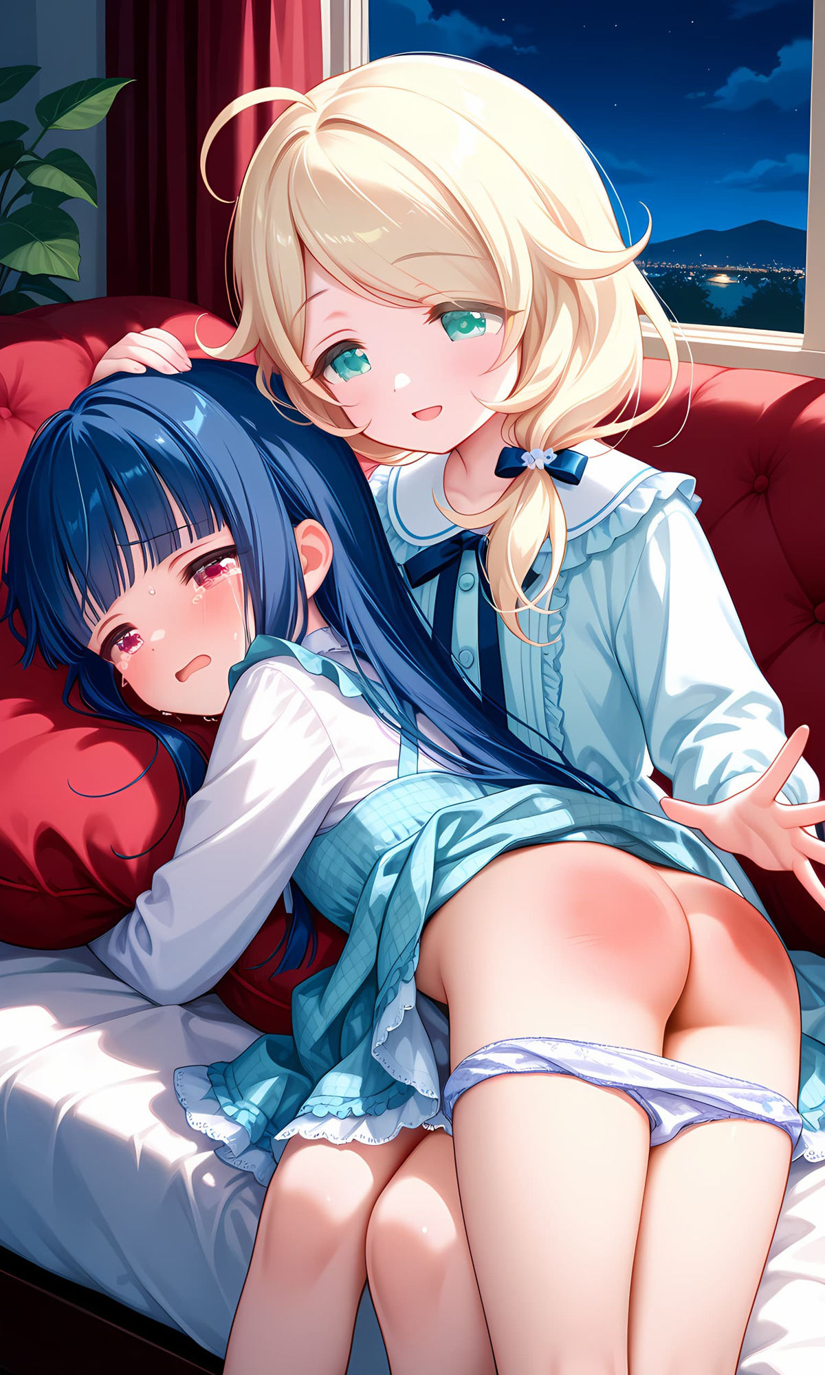 佐城雪美・遊佐こずえ（アイドルマスター）お尻叩きイラスト集 画像1