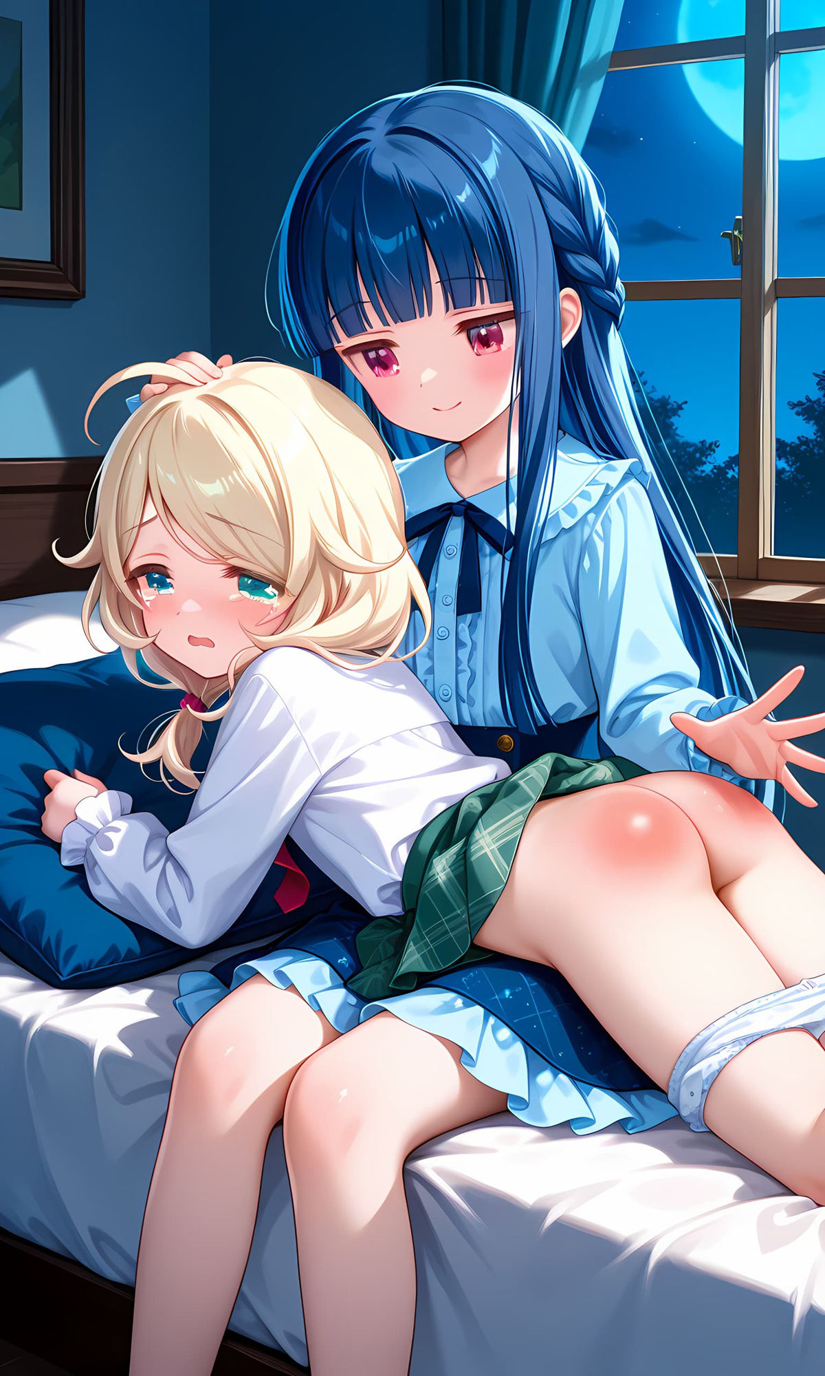 サンプル画像2:佐城雪美・遊佐こずえ（アイドルマスター）お尻叩きイラスト集(funafuna) [d_697166]