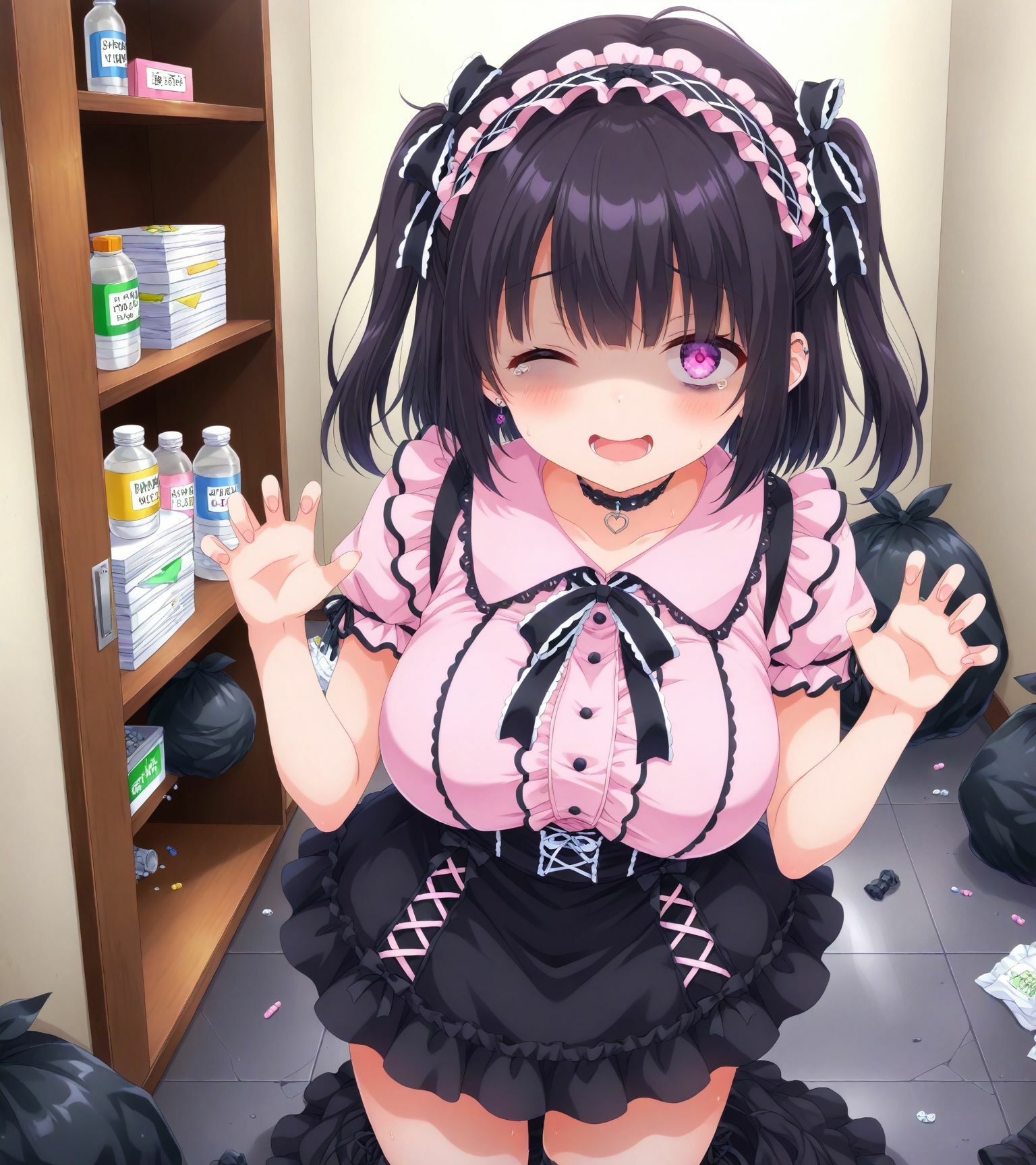 ミテクレのいいメンヘラちゃんの自宅に行ったら汚部屋の住人だった！！ゴミ部屋セックス 画像4