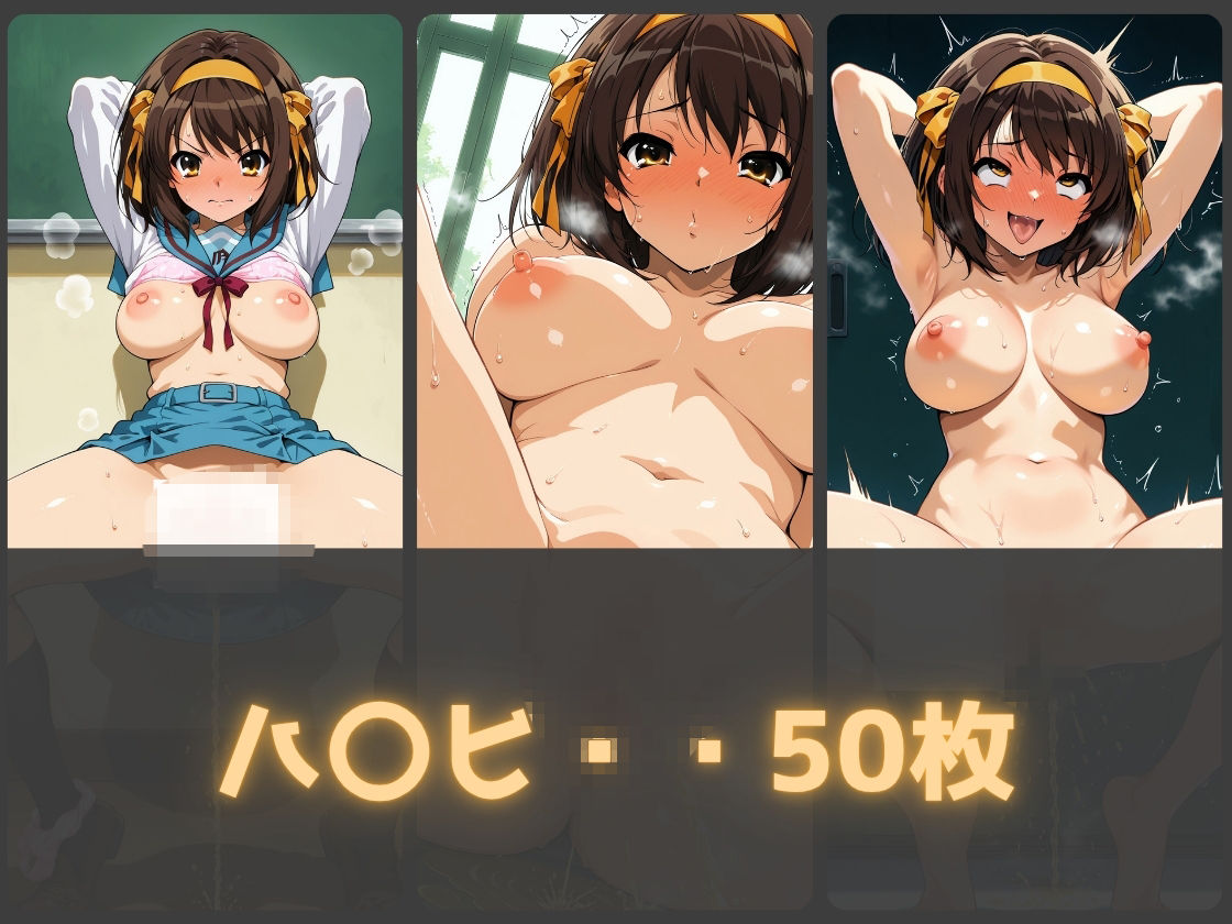 ガニ股放尿ヒロインズ〜涼〇ハルヒ編〜 画像1