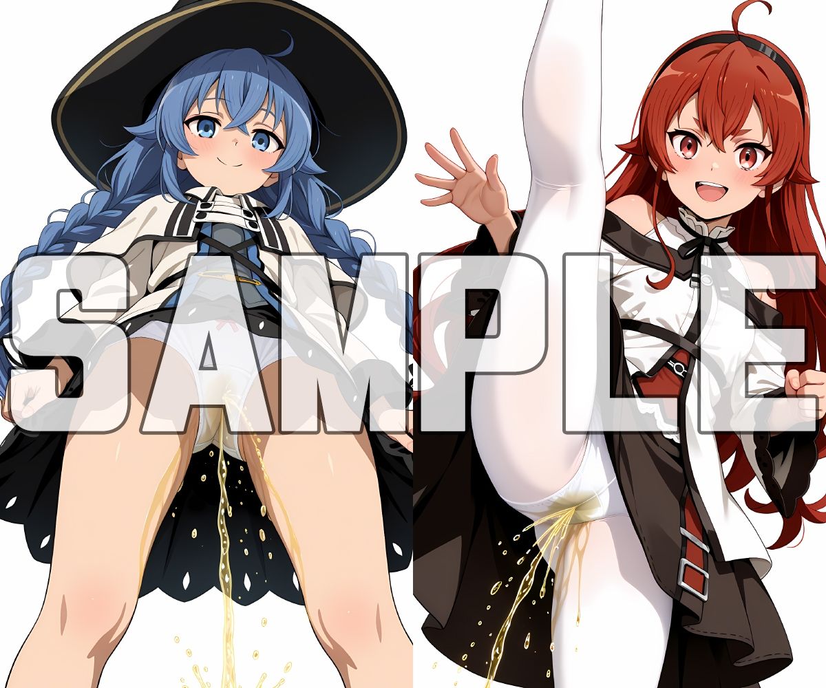 【エロ漫画】蔵出しおしっこお漏らしする「ロ〇シー」と「エ〇ス」1