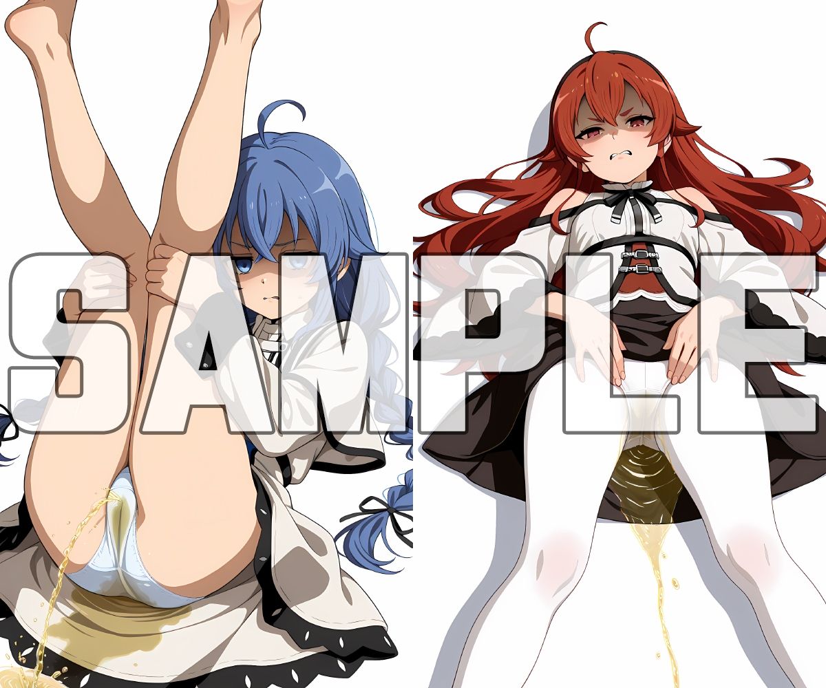 【エロ漫画】蔵出しおしっこお漏らしする「ロ〇シー」と「エ〇ス」4