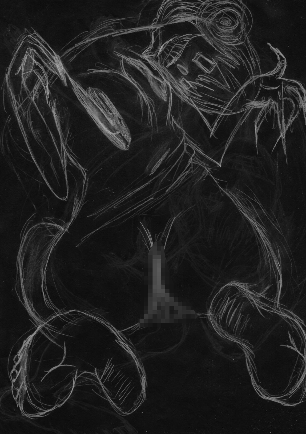 サンプル画像1:黒よりも黒いエロティックホラー黒戯絵集「マネキンポーズ10」(黒納豆) [d_698128]