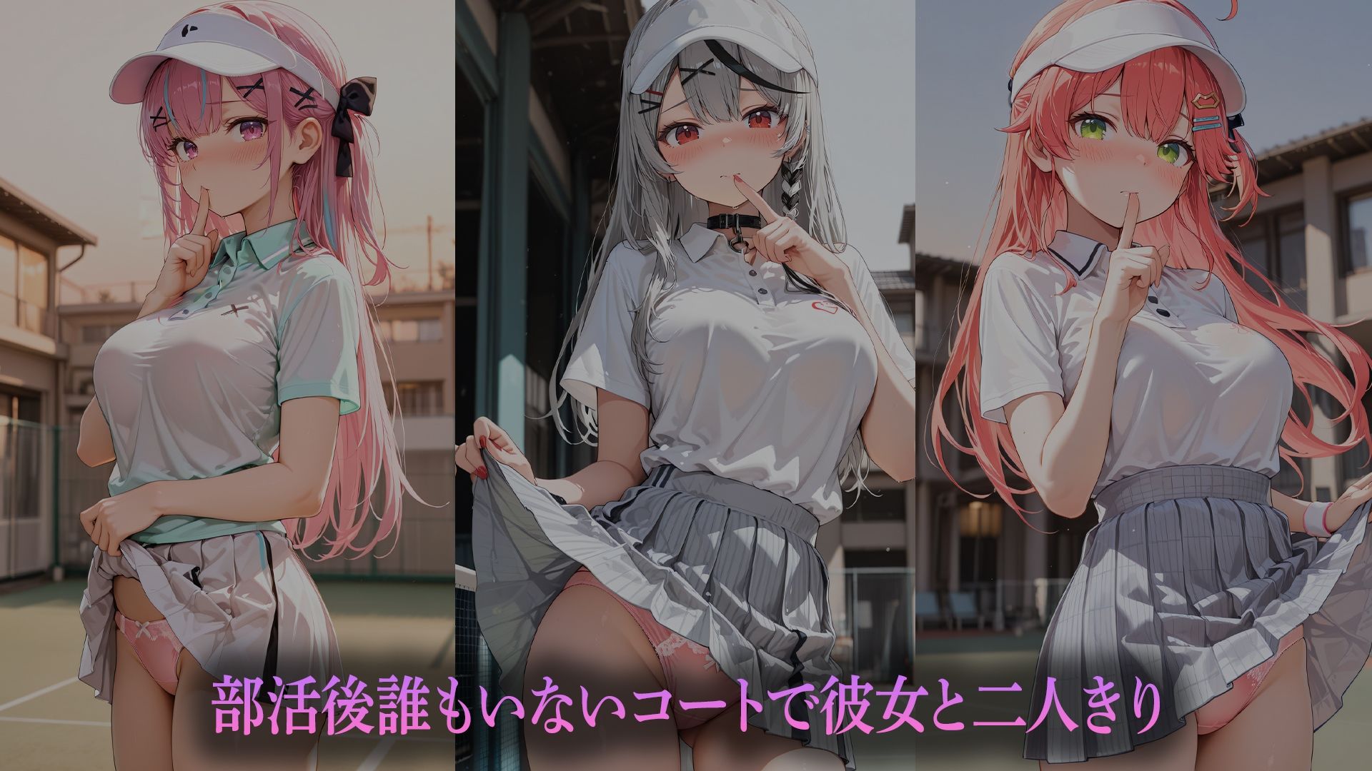 サンプル画像1:テニス部彼女と放課後（はーと）〜夕暮れの青春性交〜    （ホ●ライブバージョン）(kawa) [d_698208]