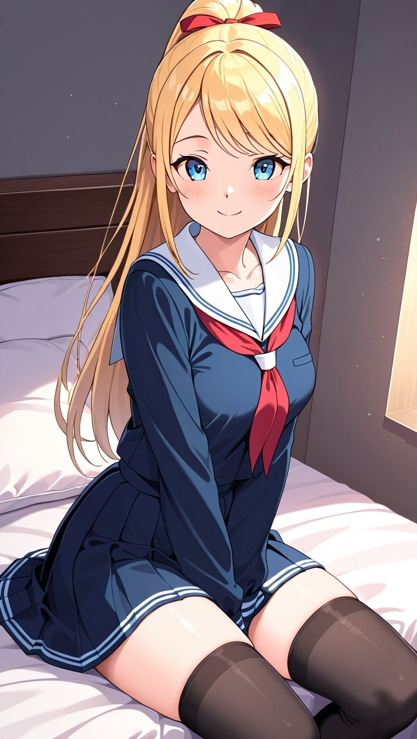 サンプル画像2:金髪ポニテ妹を3つの部屋で孕ませる夜(妹学園) [d_698769]