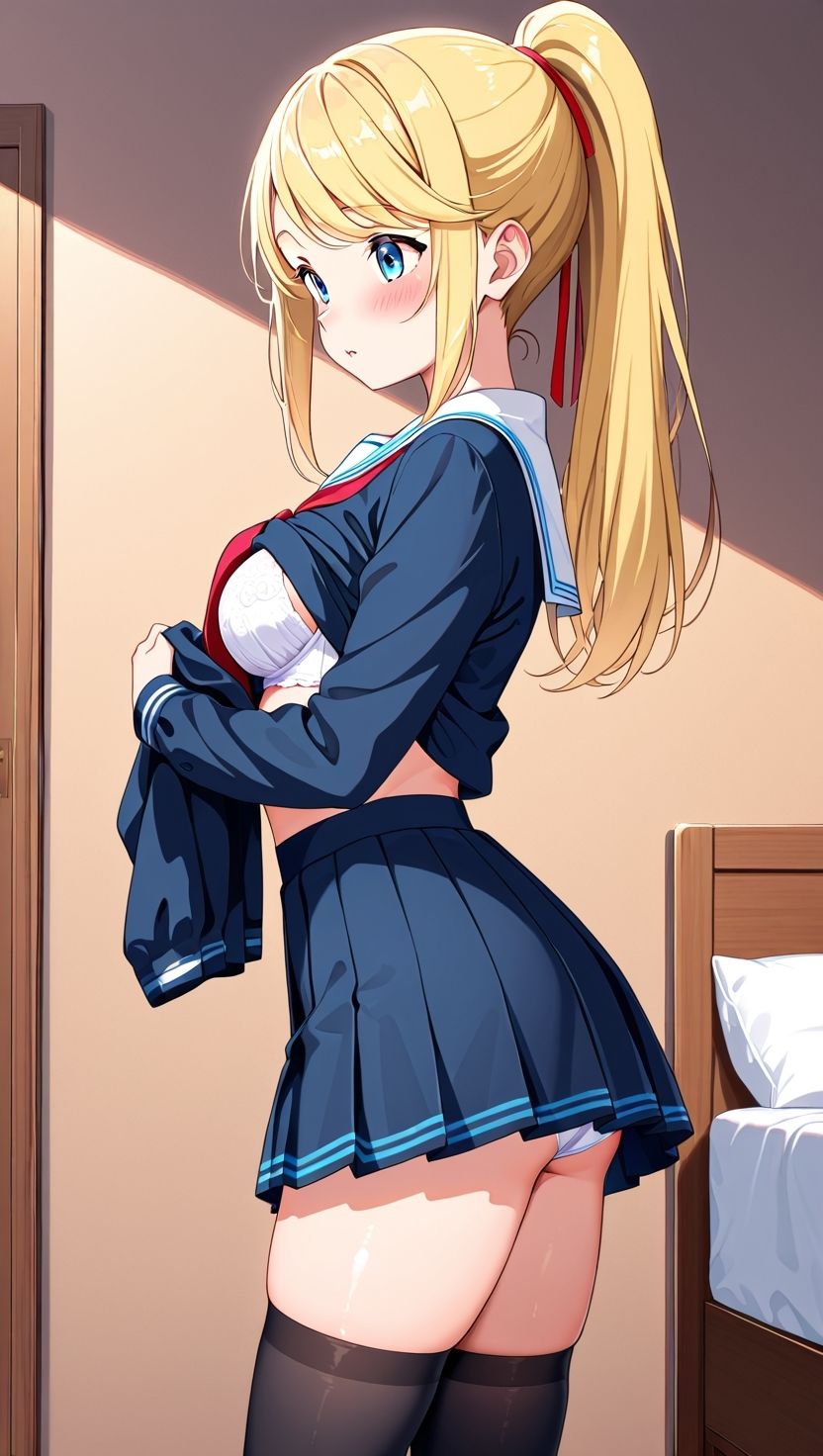 金髪ポニテ妹を3つの部屋で孕ませる夜 画像3