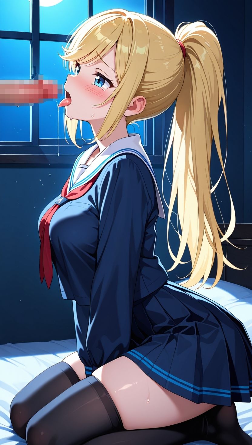 金髪ポニテ妹を3つの部屋で孕ませる夜 画像5