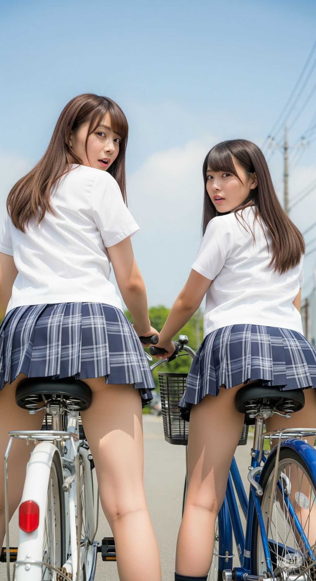 学校帰りのミニスカ自転車JK（パンチラあり） 画像4
