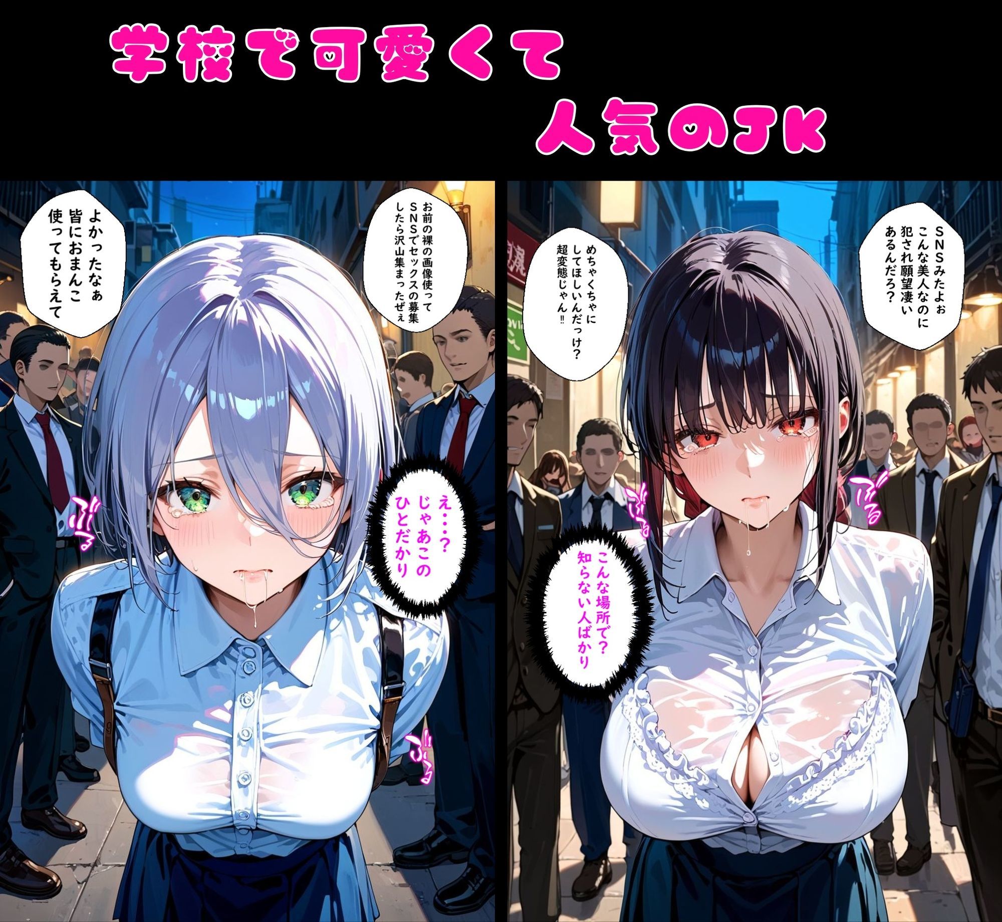 2人の狙われたJK 性奴●化計画【路地裏編】（真白・黒羽） 画像2