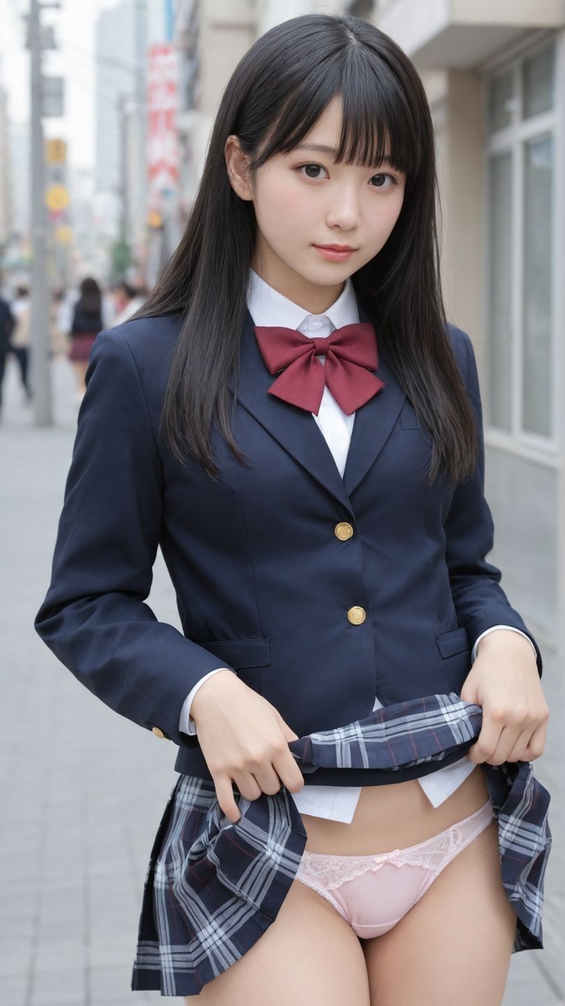 【動画】街なかでパンツを見せてくれる制服美少女たち 画像1