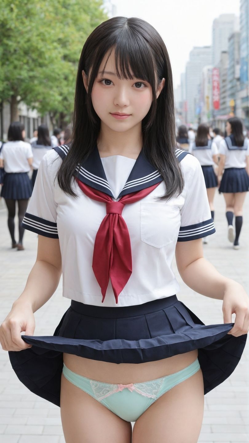 【動画】街なかでパンツを見せてくれる制服美少女たち 画像5