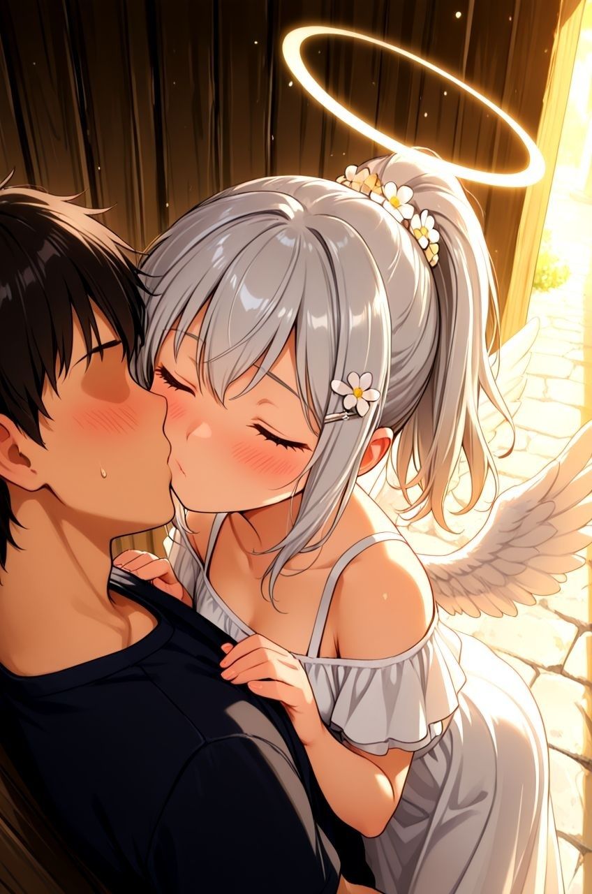 サンプル画像2:拾った天使にエッチなこと教えたらドハマりしちゃっていつまでも天界に帰れるのに帰らないお話(天使の花園) [d_699297]