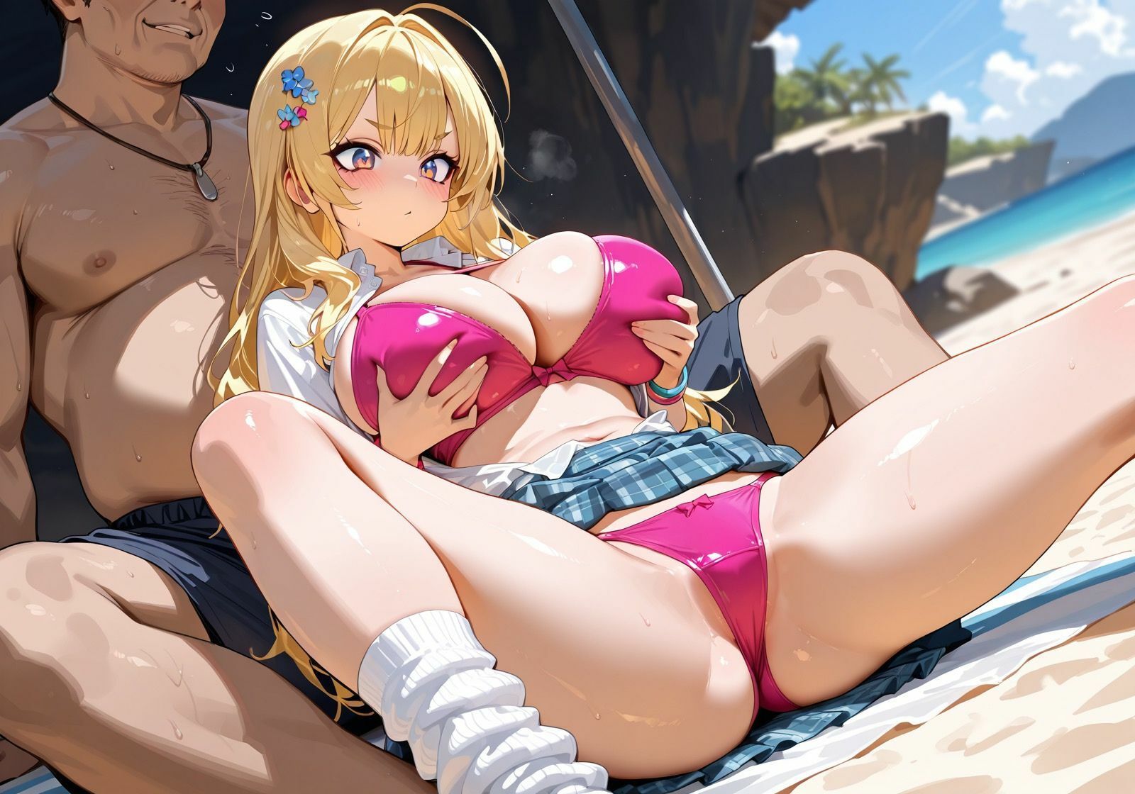 水着を仕込んだ挿入準備万全ギャル 制服ギャル×水着×誘惑 画像1