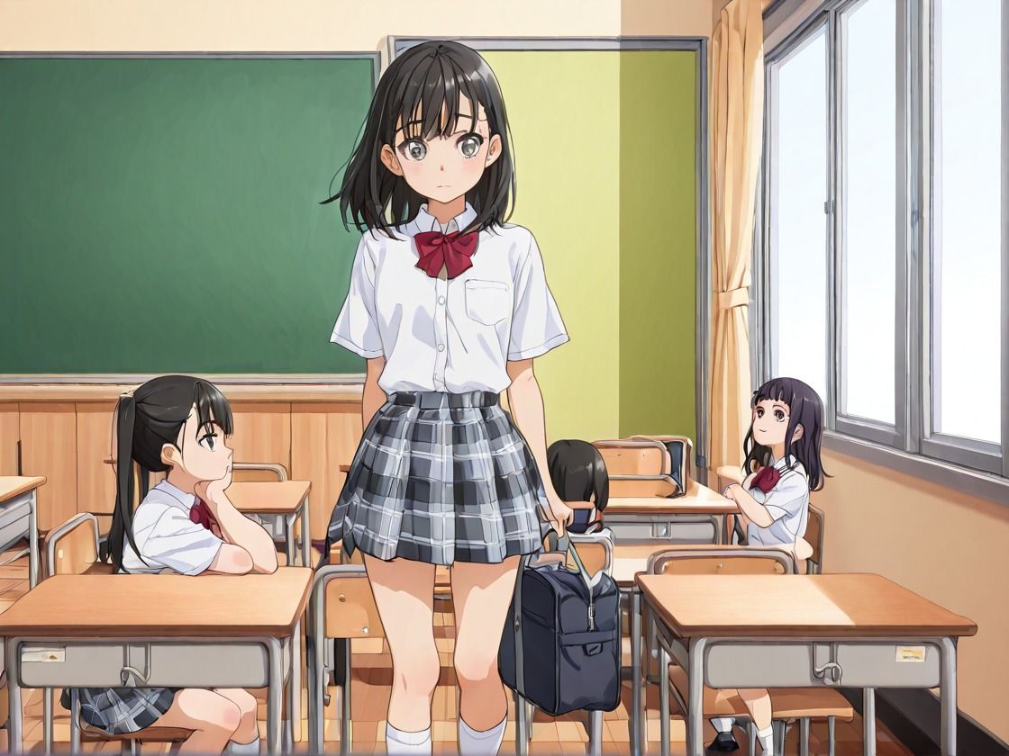 淫乱JKたちの校内乱交 画像1