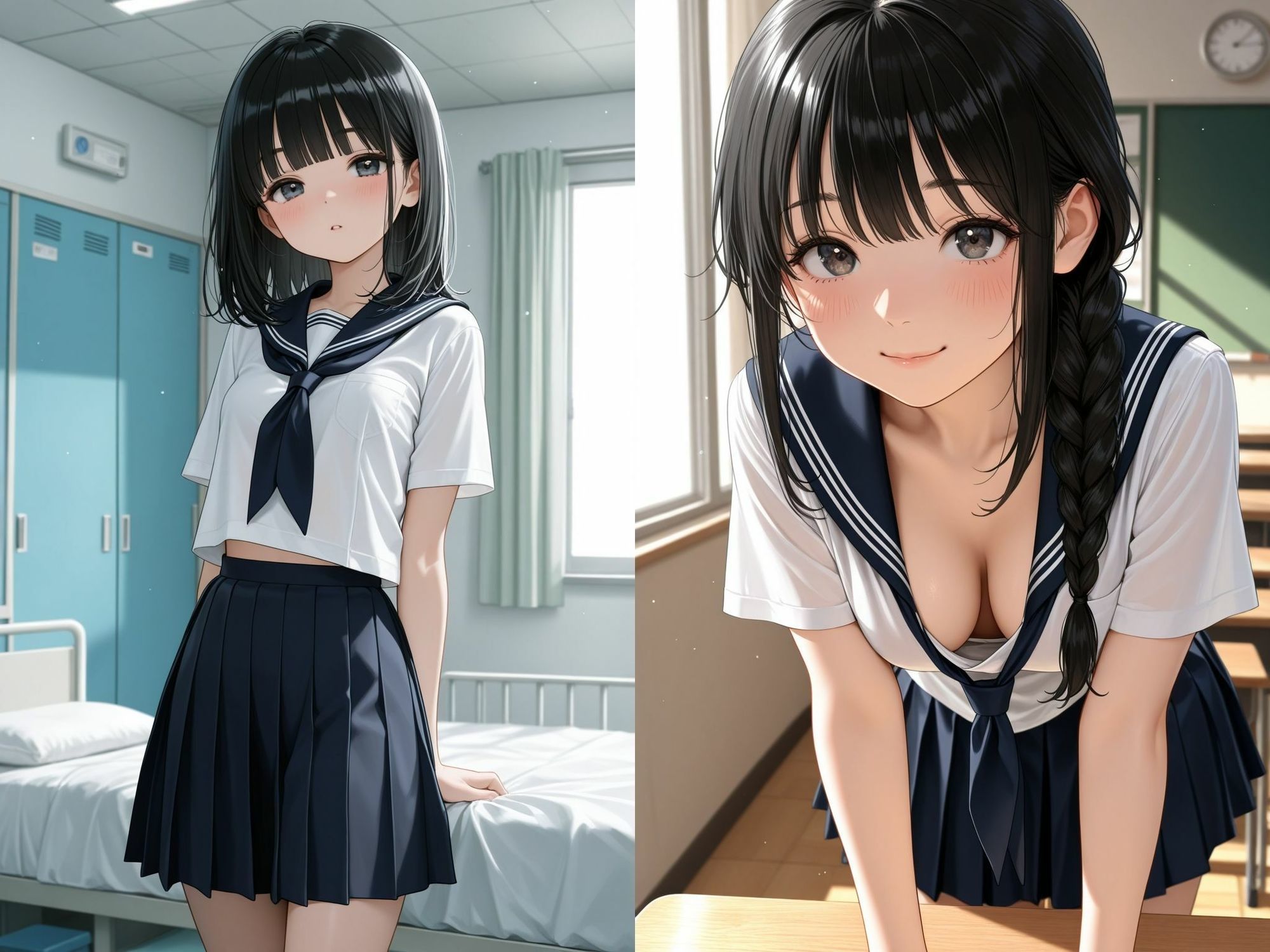 学校・プールで種付けハメ〜セーラー水着からはみ出す乳〜 エロ漫画2