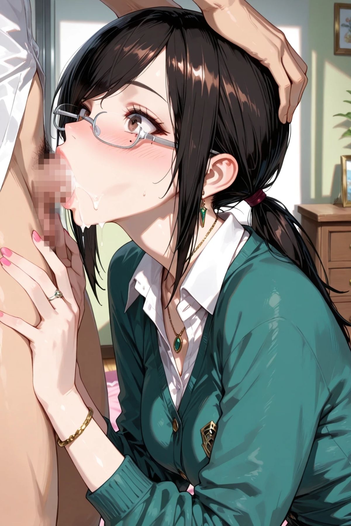 黒髪眼鏡上司のグチュグチュ奉仕 画像4