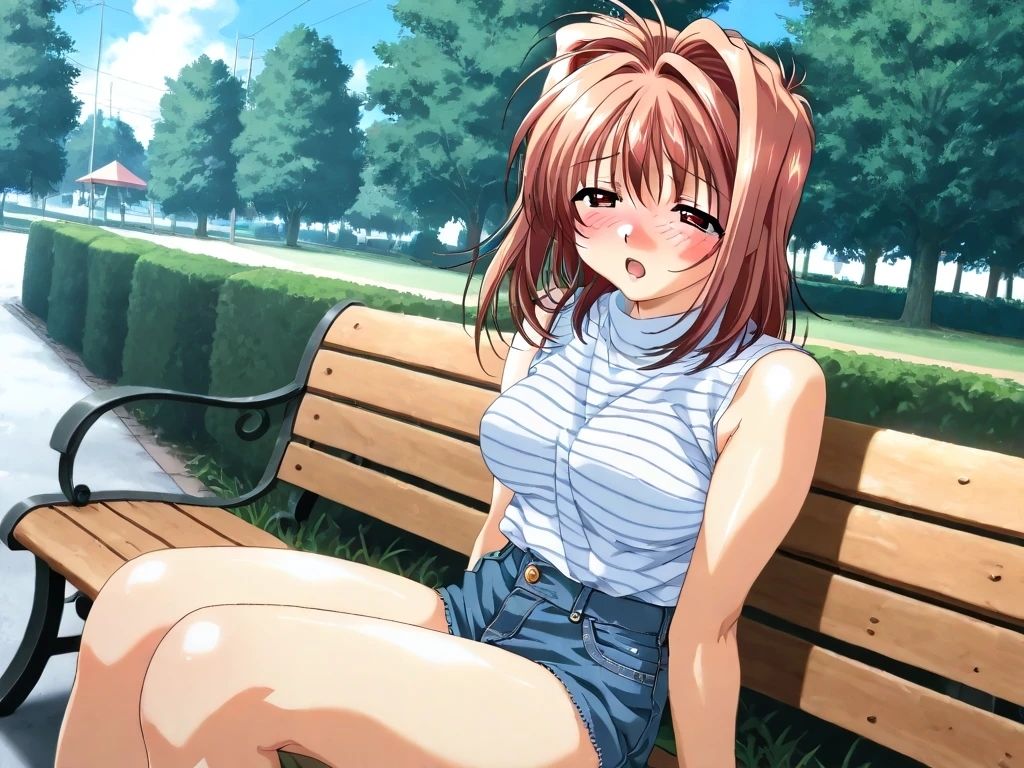 AIイラストCG集116 L〇VERS 恋に〇ちたら 河〇理恵（公園編） 画像2