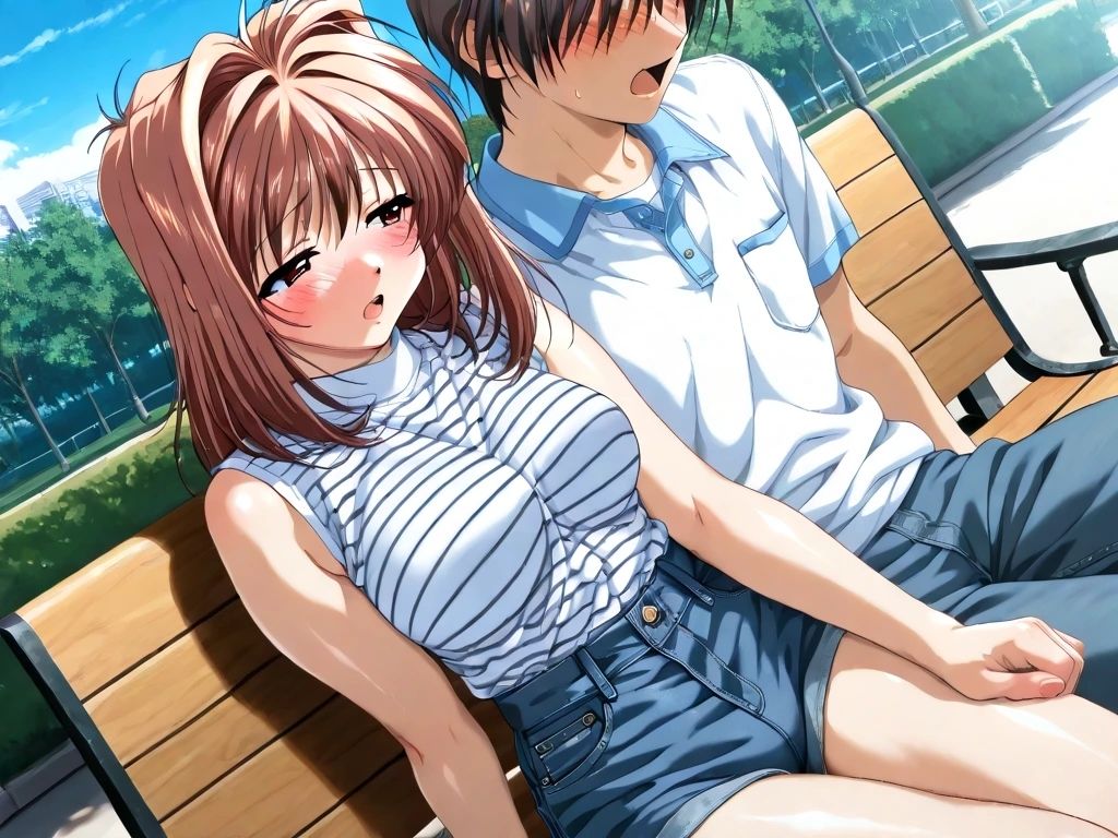 サンプル画像3:AIイラストCG集116 L〇VERS 恋に〇ちたら 河〇理恵（公園編）(ドンガラAI美少女イラスト支部) [d_700197]