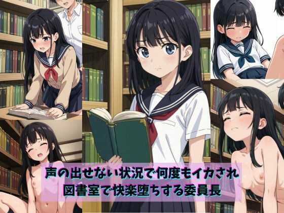 声の出せない状況で何度もイカされ図書室で快楽堕ちする委員長