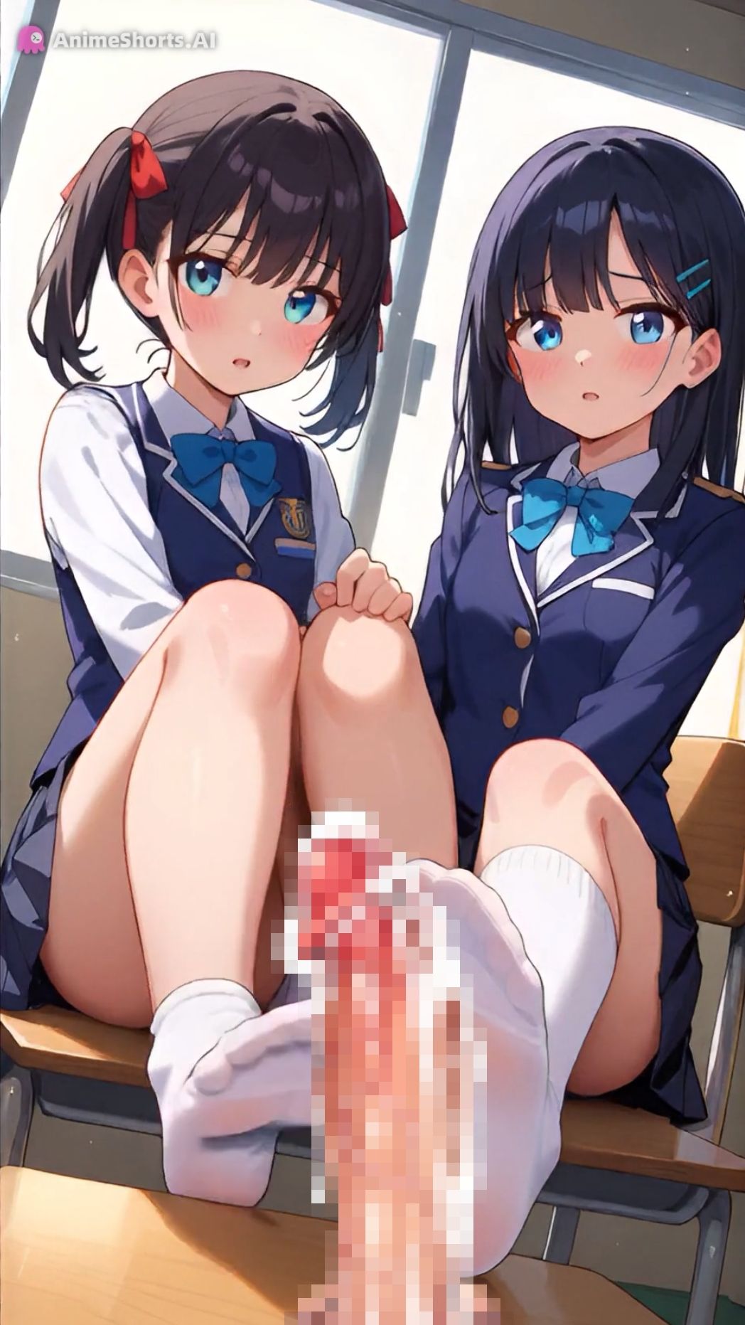 【イラスト83枚】【おまけアニメ6分40秒】足コキでオナサポ!学園祭でミニスカ制服の足コキ専門店!太もも、足の裏、靴下、素脚、パンチラ・・・ 画像5