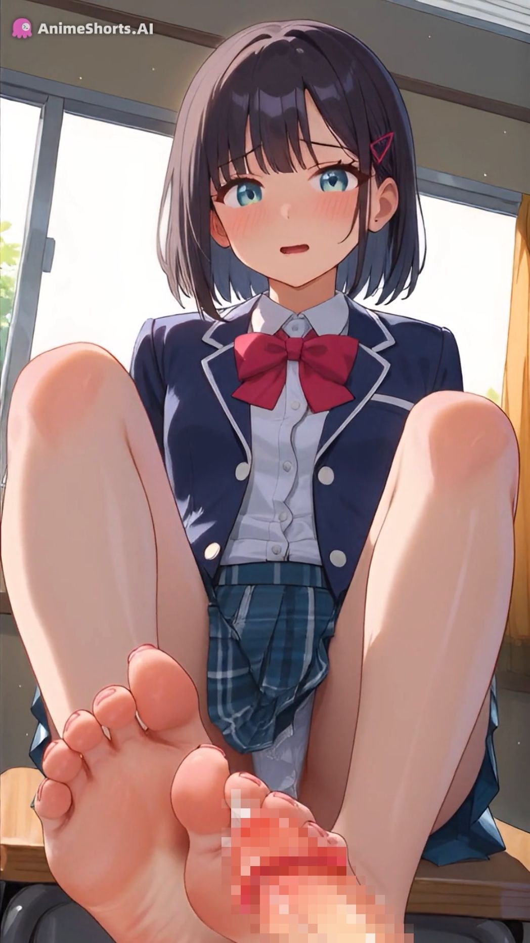 【イラスト83枚】【おまけアニメ6分40秒】足コキでオナサポ!学園祭でミニスカ制服の足コキ専門店!太もも、足の裏、靴下、素脚、パンチラ・・・ 画像9