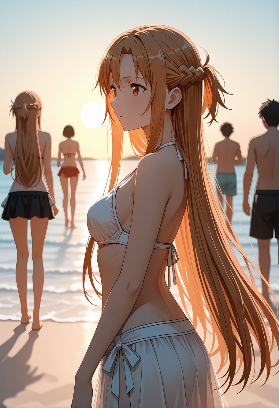 サンプル画像4:【催●アス〇の恥辱ビーチ露出】ソード〇ート・オン〇イン CG集 – 300枚超の屋外凌●＆更衣室凌●フルカラーイラスト(みるくぱん工房) [d_701309]