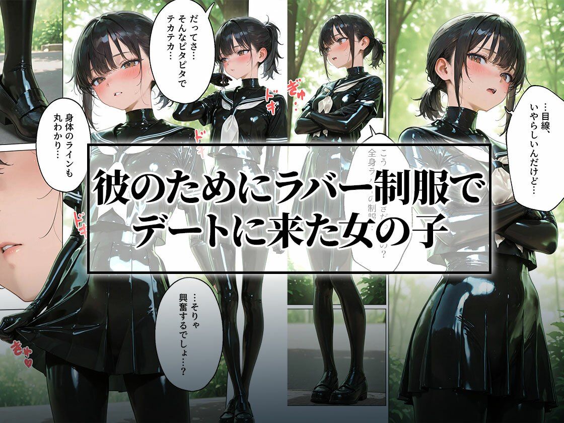 サンプル画像2:ラバー制服の彼女と野外セックス｜護謨学院(TAIL LOVERS) [d_701318]