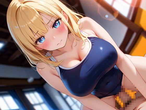 スク水×金髪巨乳  濃厚孕ませSEX 画像1