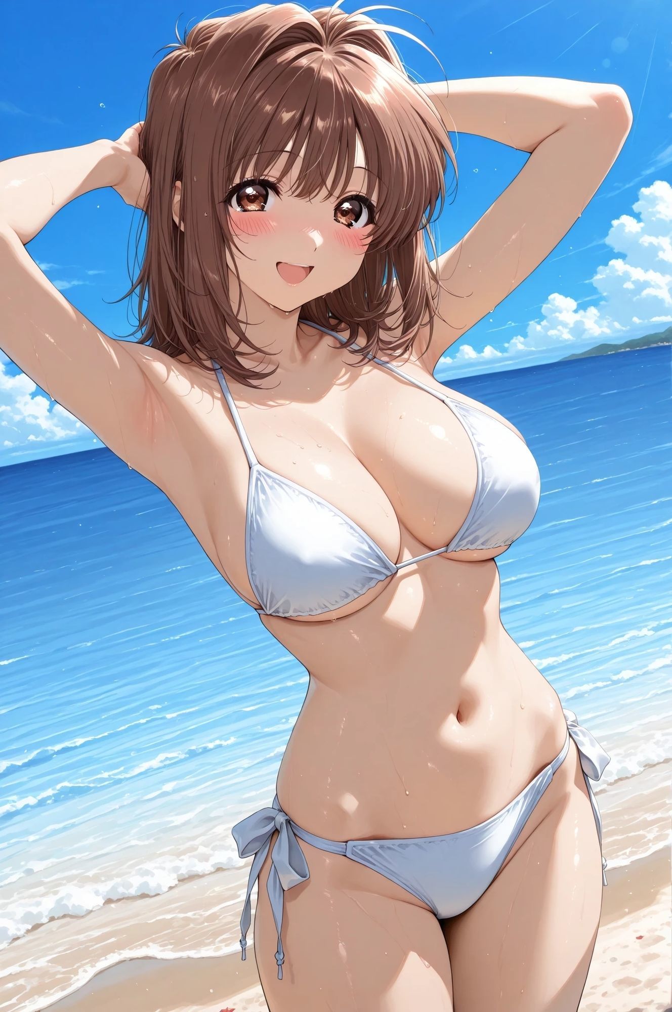 AIイラストCG集117 L〇VERS 恋に〇ちたら 河〇理恵（海水浴編） 画像2