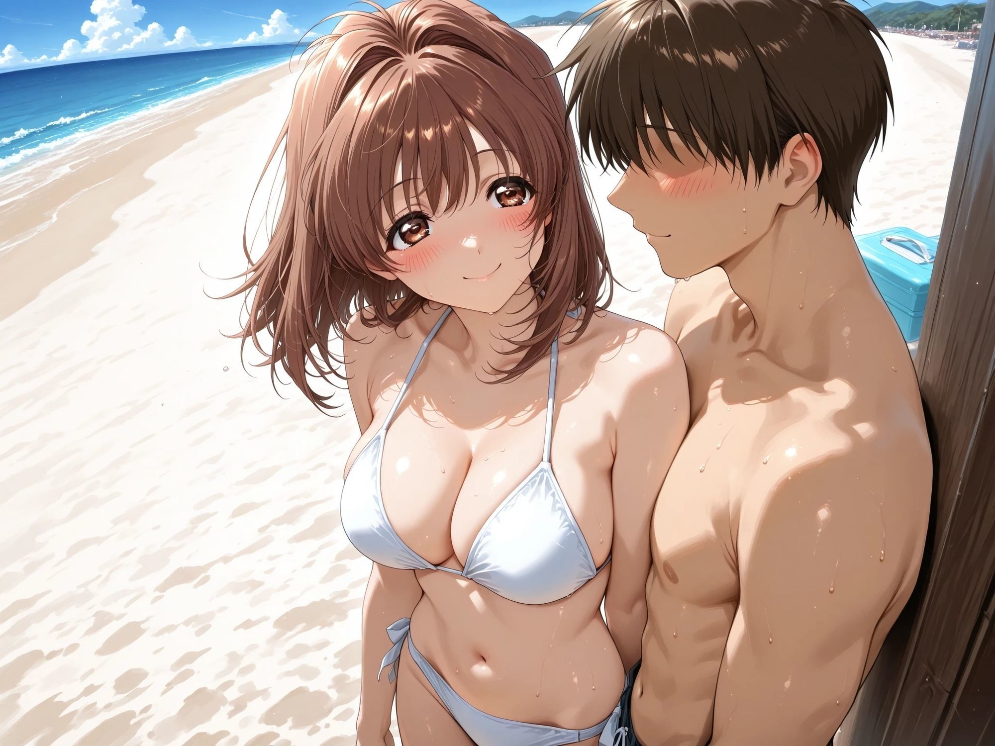 AIイラストCG集117 L〇VERS 恋に〇ちたら 河〇理恵（海水浴編） 画像5