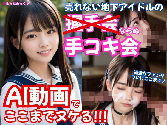 【AI動画】売れない地下アイドルの握手会ならぬ「手コキ会」！？過激ファンサービスに早漏のキモオタファンが耐えられず、まさかのお顔ザーメンまみれ