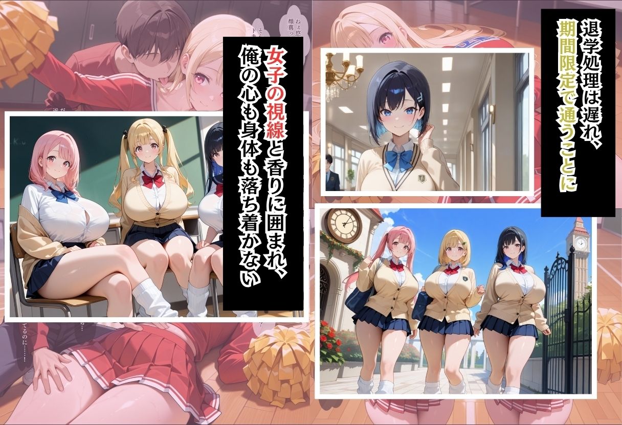 サンプル画像2:間違って女子校に入学したらムチムチ女子校生に毎日中出しを要求される学園生活〜二人のムチムチ応援団編〜(しらたまレモネード) [d_702950]
