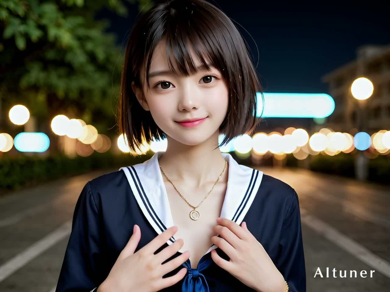 サンプル画像1:【35分HD】見つめ返す彼女はもう止まらない──胸チラ→制服SEX→室内フルコース→おそうじフェラぶっかけ(AItuner) [d_702984]