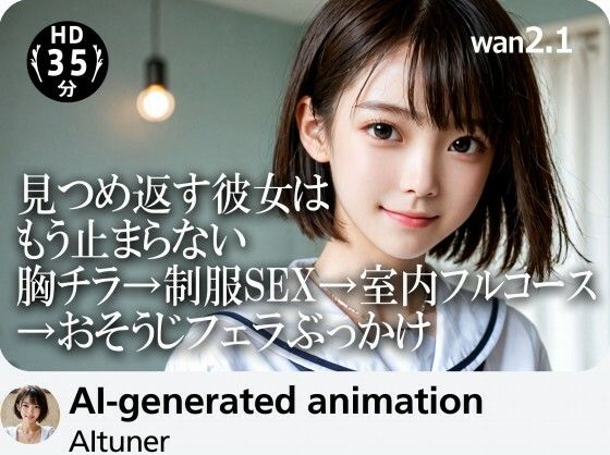 【35分HD】見つめ返す彼女はもう止まらない──胸チラ→制服SEX→室内フルコース→おそうじフェラぶっかけ【AItuner】