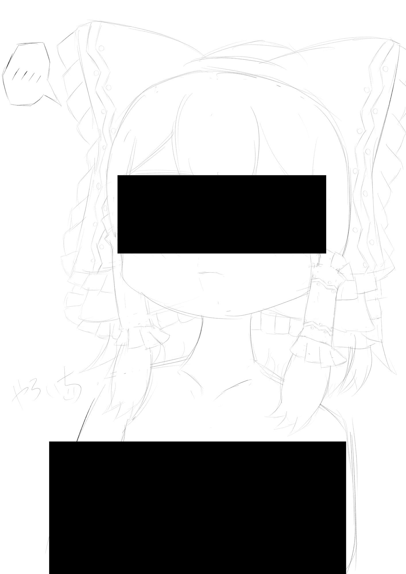 霊夢ちゃんのえっちなラフイラスト_2