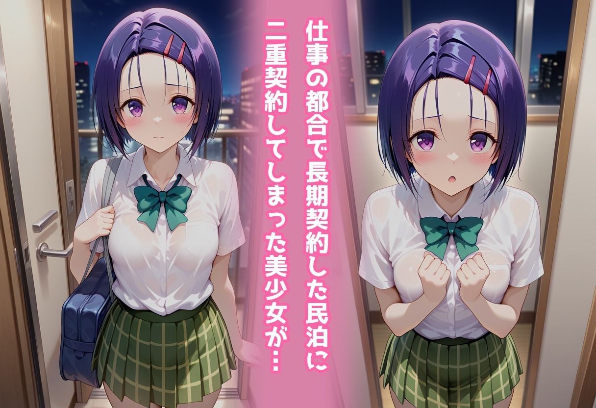 サンプル画像1:民泊トラブル！？…美少女と突然の強●ルームシェア性活 〜西●寺春菜編〜(アイポスラボ) [d_703587]