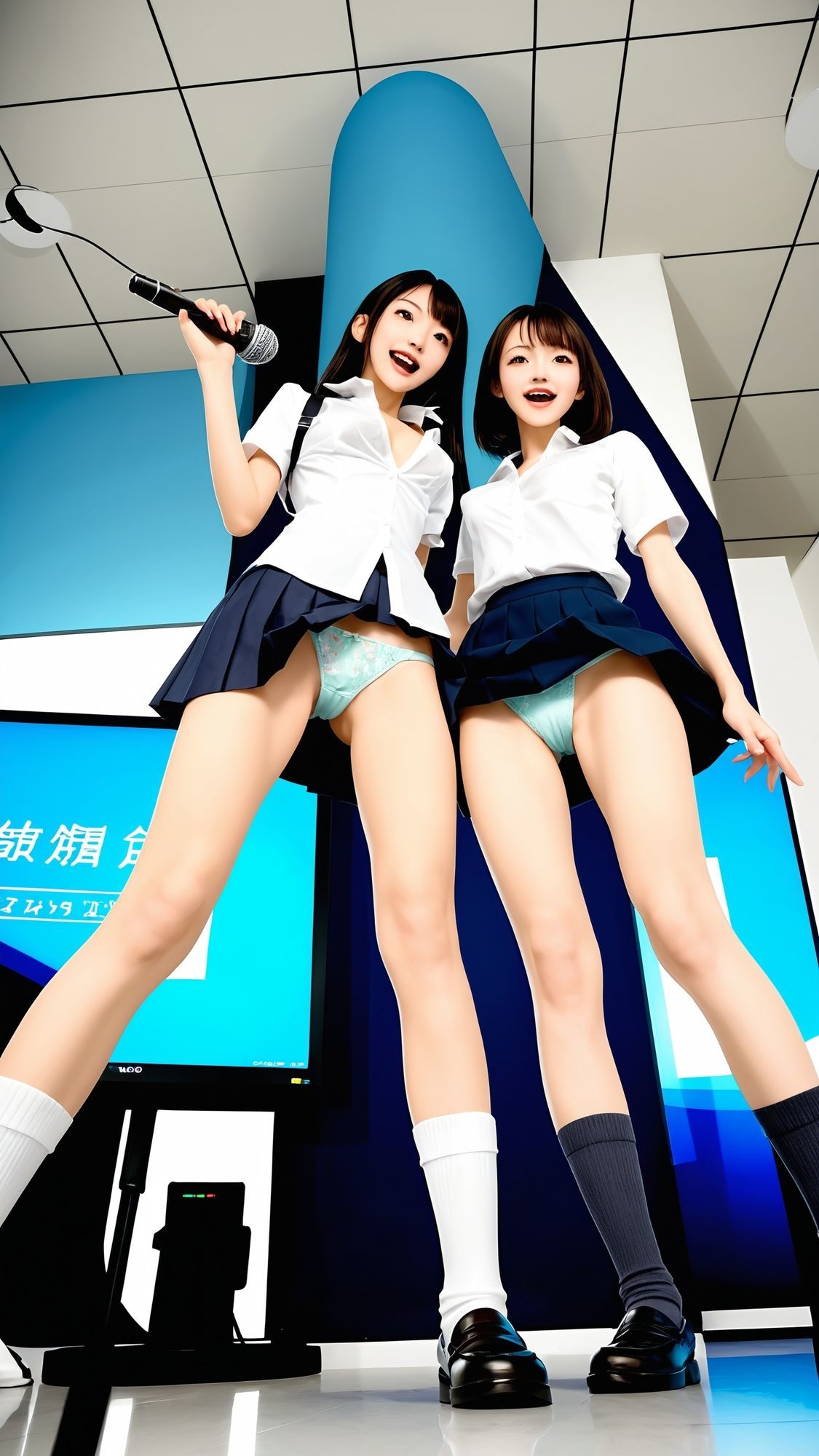 【動画】カラオケボックス パンチラ 1 〜渋谷系制服ルーズソックスギャル 編〜 画像9