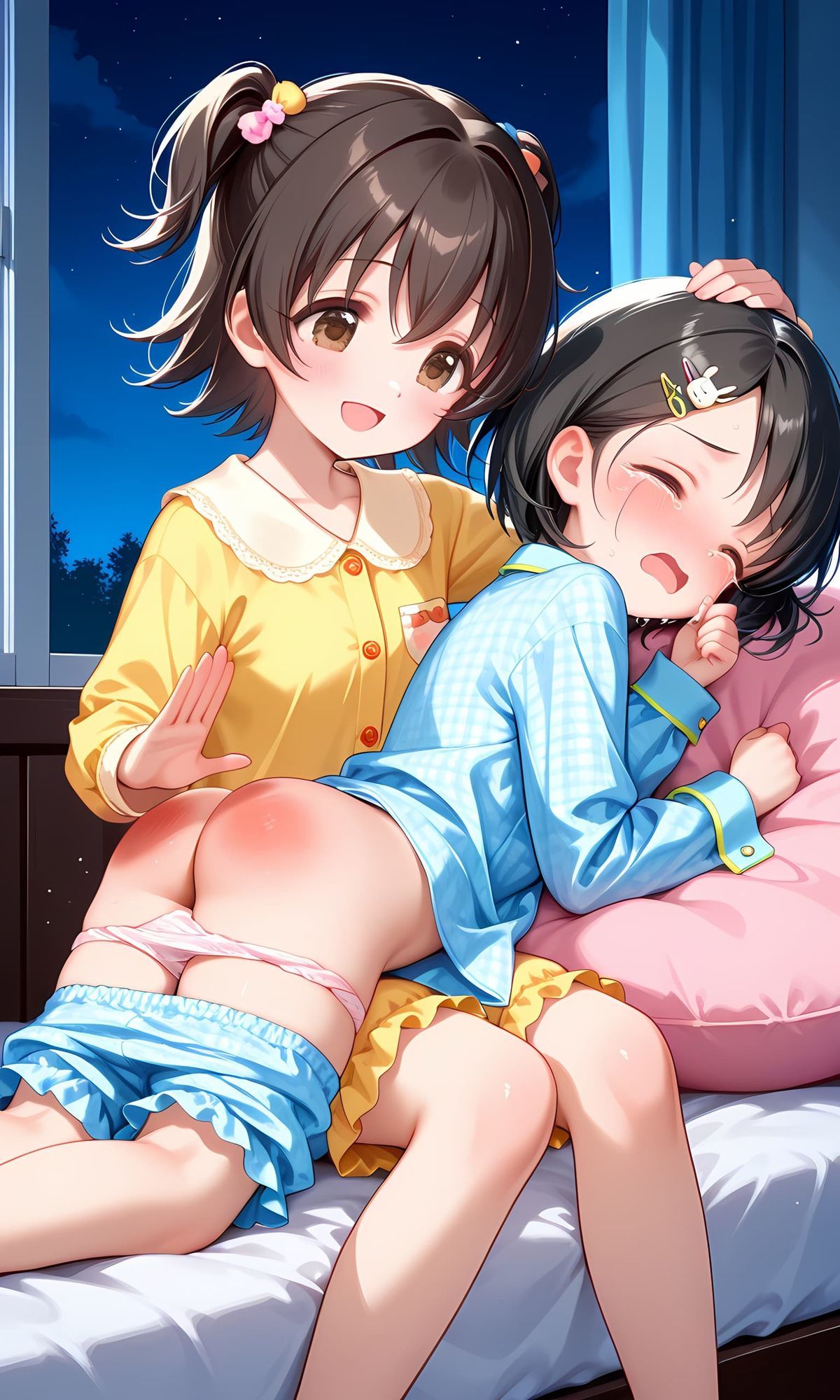 佐々木千枝・赤城みりあ（アイドルマスター）お尻叩きイラスト集 画像1