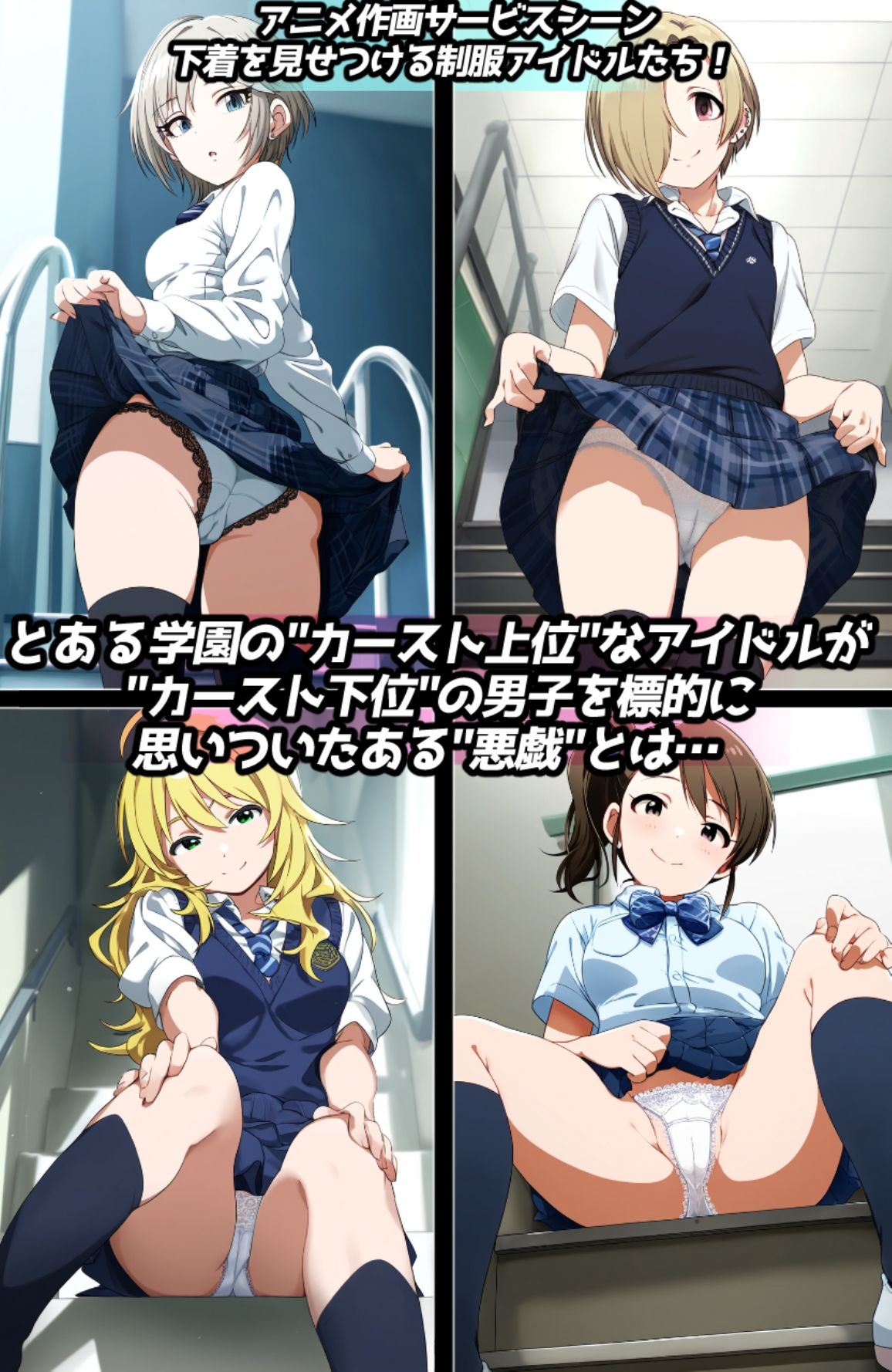 露出＆下着見せつけフェチ特化 2010年代アニメ作画特集 下着を見せつけるアイドルたち -その3-  500枚を撮影- 画像1