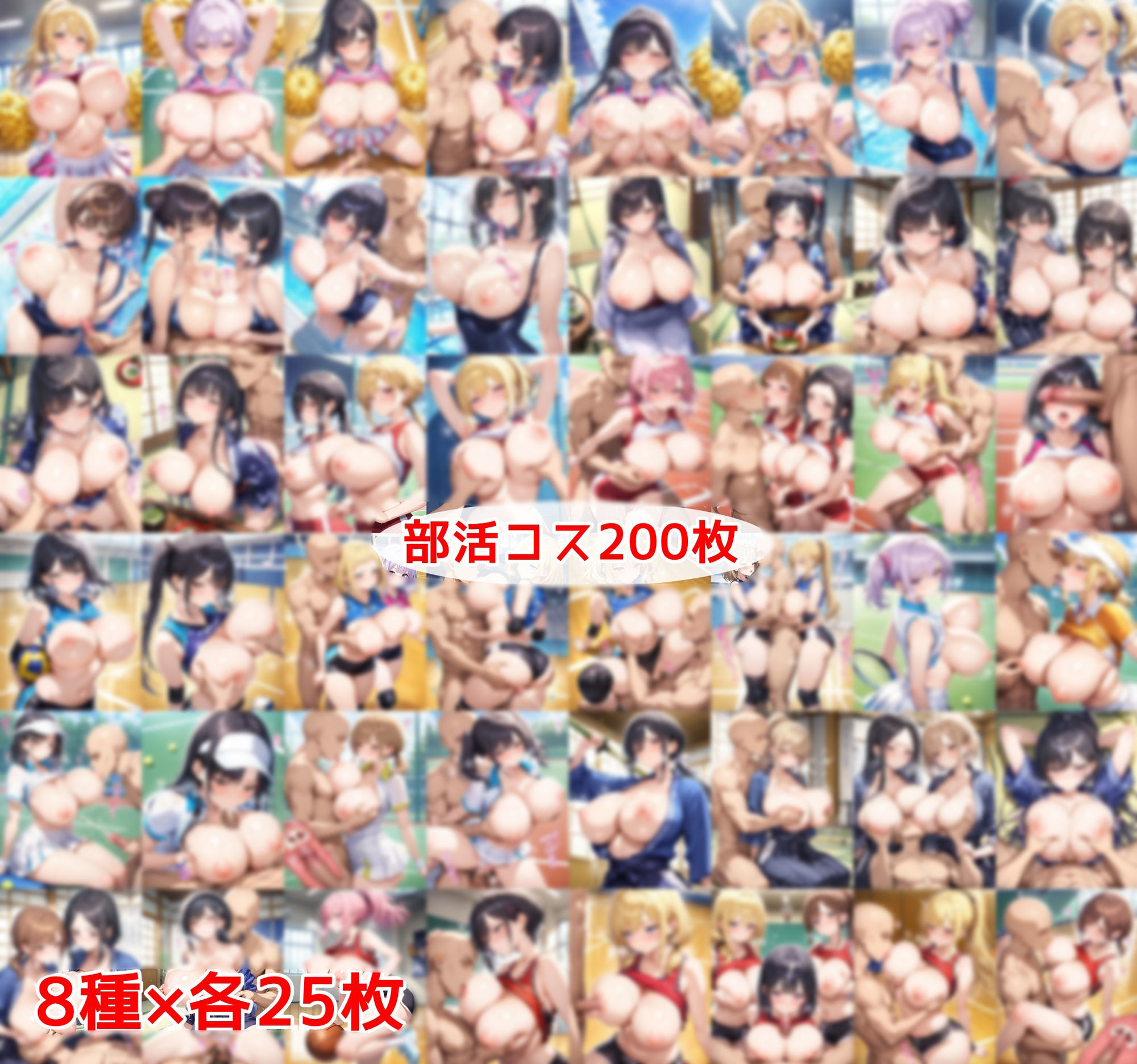 サンプル画像3:おっぱい丸出し女学園〜おっぱい丸出しの爆乳JK達にセクハラしたり、 ぶっかけたり、チ〇ポのお世話してもらうイラスト集〜(私はいつでもここにいる) [d_704149]