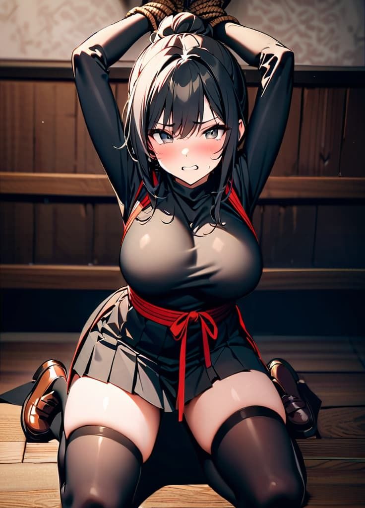 敵組織に捕まったエリート忍者 画像1