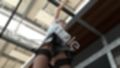 女子アナになった二階堂沙耶・早朝のニュース番組の冒頭でミニスカートでダンスすることを業務命令で強要される・ダンスVer.3:Vol.09『ただの話題作りとのことで電源OFF（のはず）のカメラが4台、ローアングルから彼女のスカート内を覗き込むように設置されている:PV09_＋黒色ガーターストッキング＋Tバックパンティで扇風機風チラ』