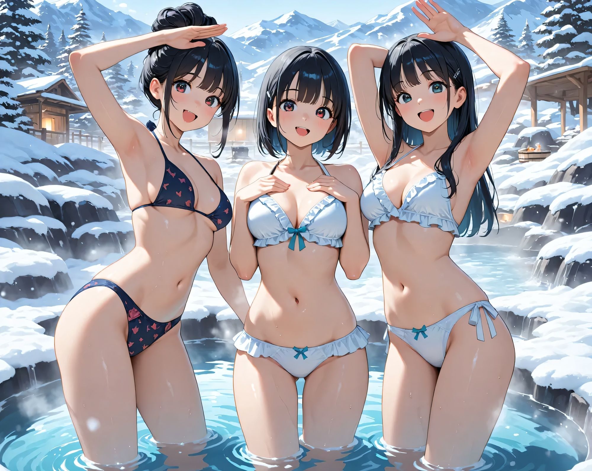 女子校生 えっちな水着グラビア撮影 〜温泉編〜 サンプル1