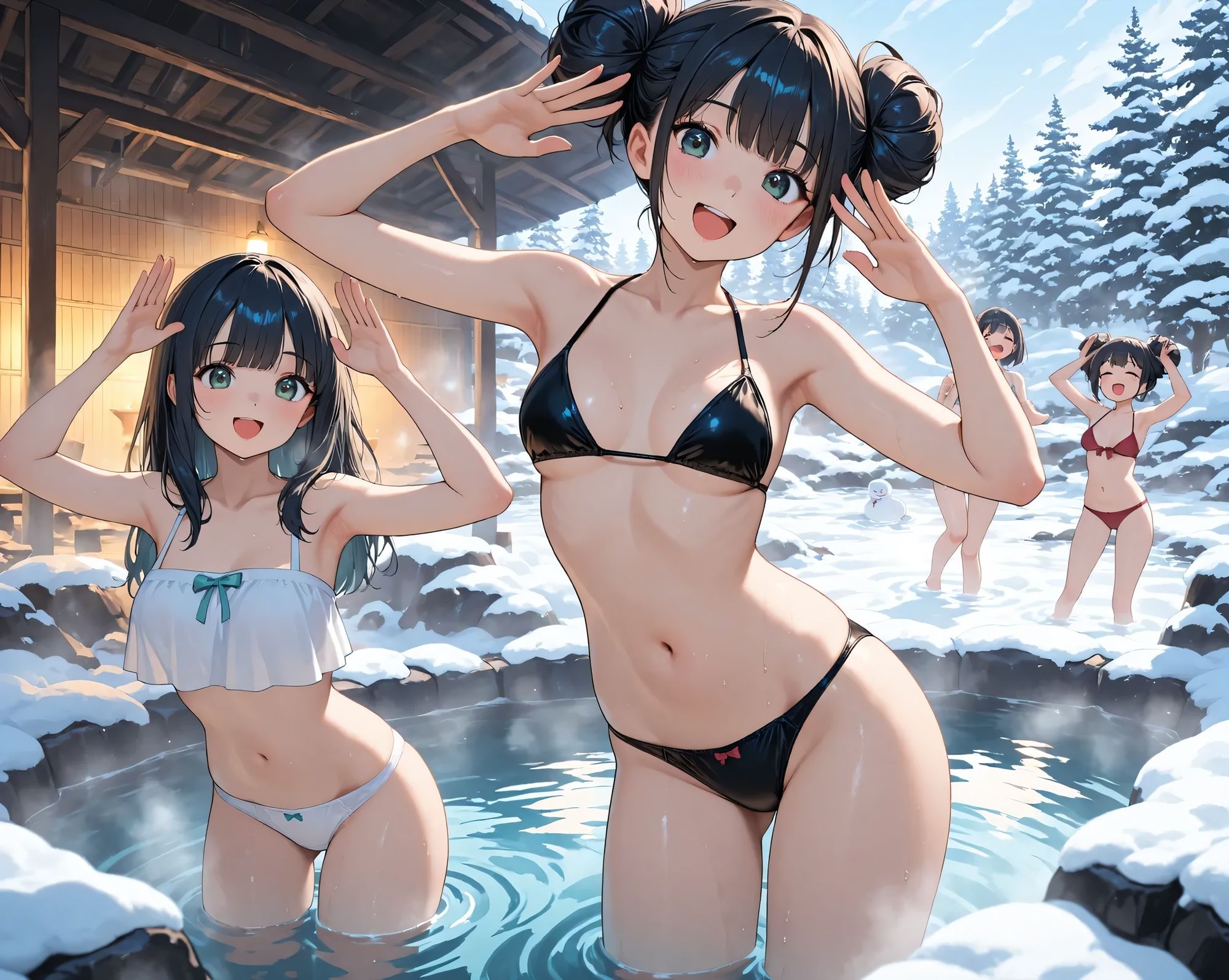 サンプル画像2:女子校生 えっちな水着グラビア撮影 〜温泉編〜(にゃんてえっちなんだ) [d_704359]