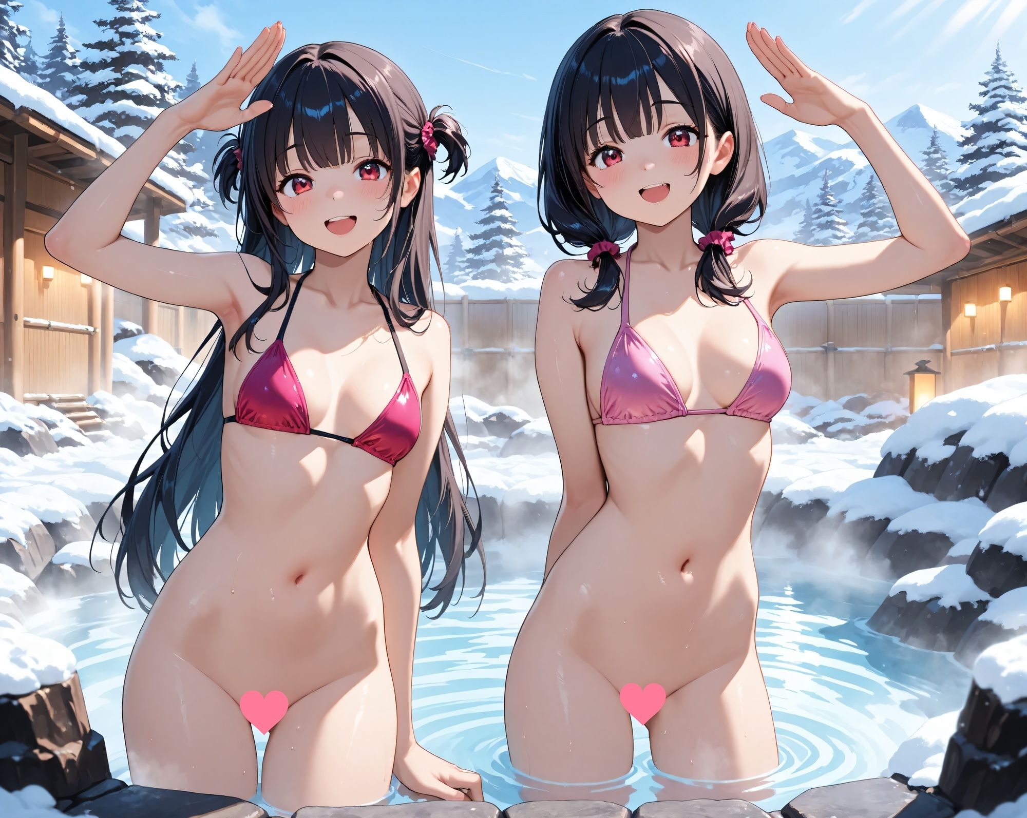 サンプル画像6:女子校生 えっちな水着グラビア撮影 〜温泉編〜(にゃんてえっちなんだ) [d_704359]