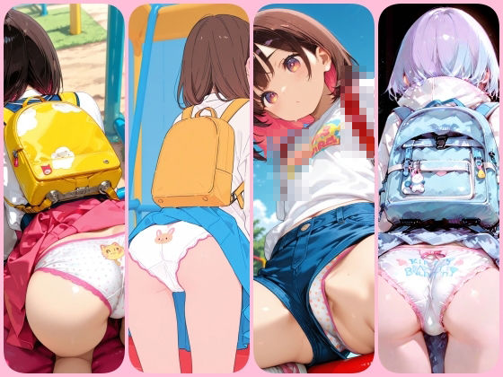 ラ〇ドセル姿の女の子達のパンツはいつも可愛いパンティ！沢山のパンツやお尻を堪能できるイラスト500枚 画像5